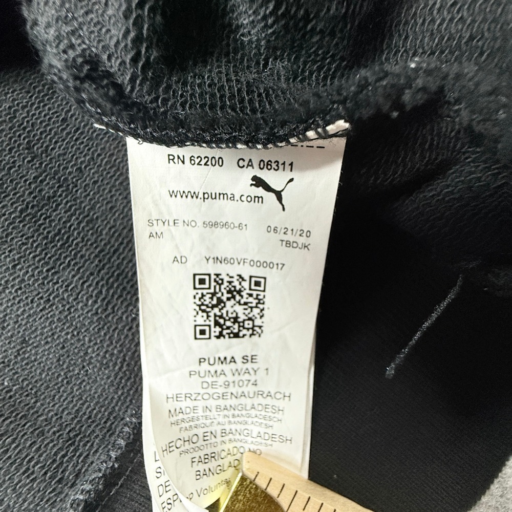 Puma Womens Size L Abstract‎ Floral Dash Print Hoodie Gray Gold Logo 598960-61 - Picture 9 of 9